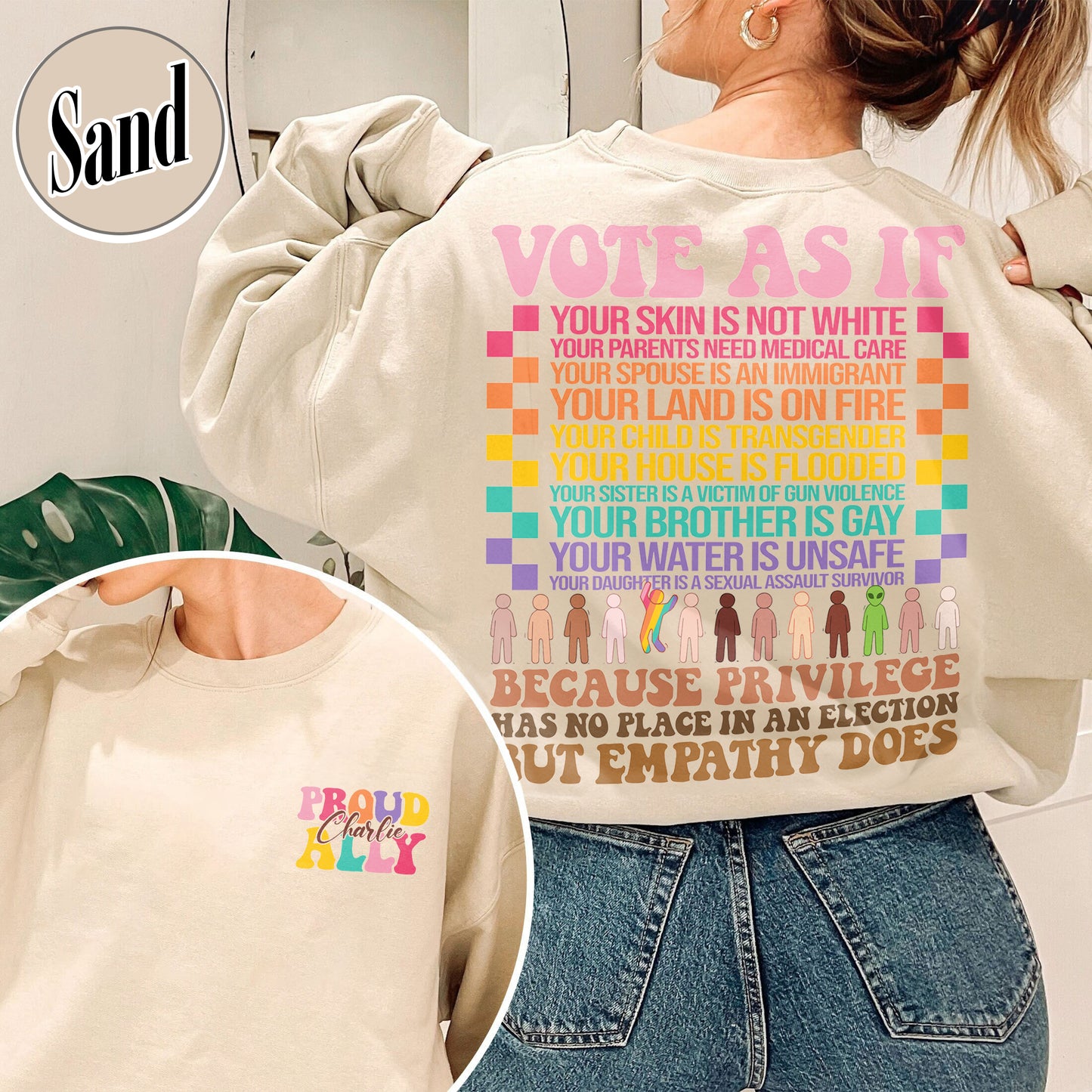 Vote As if Sweatshirt, Pride 2024 Sweatshirt, LGBTQ Mother Sweatshirt, Vote Sweatshirt, LGBTQ Sweatshirt, Pride Month, Human Rights, Custom Proud Ally