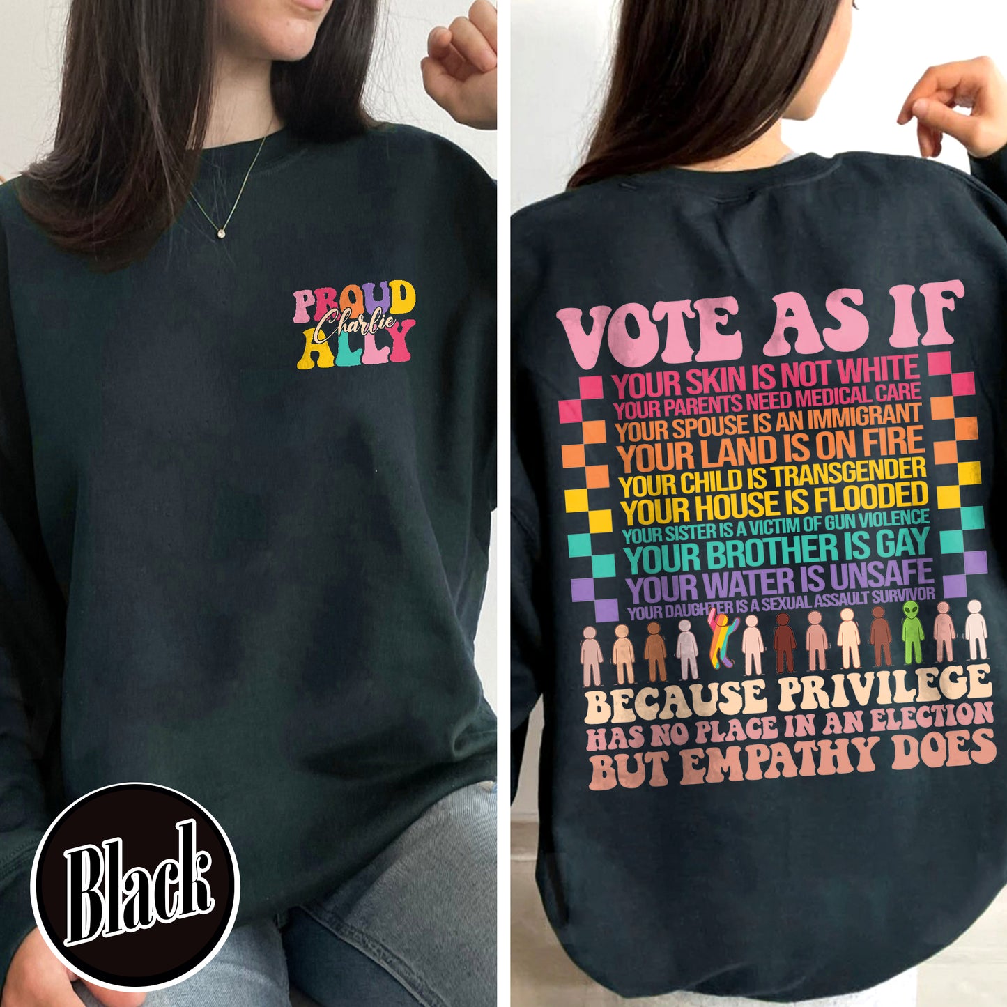 Vote As if Sweatshirt, Pride 2024 Sweatshirt, LGBTQ Mother Sweatshirt, Vote Sweatshirt, LGBTQ Sweatshirt, Pride Month, Human Rights, Custom Proud Ally