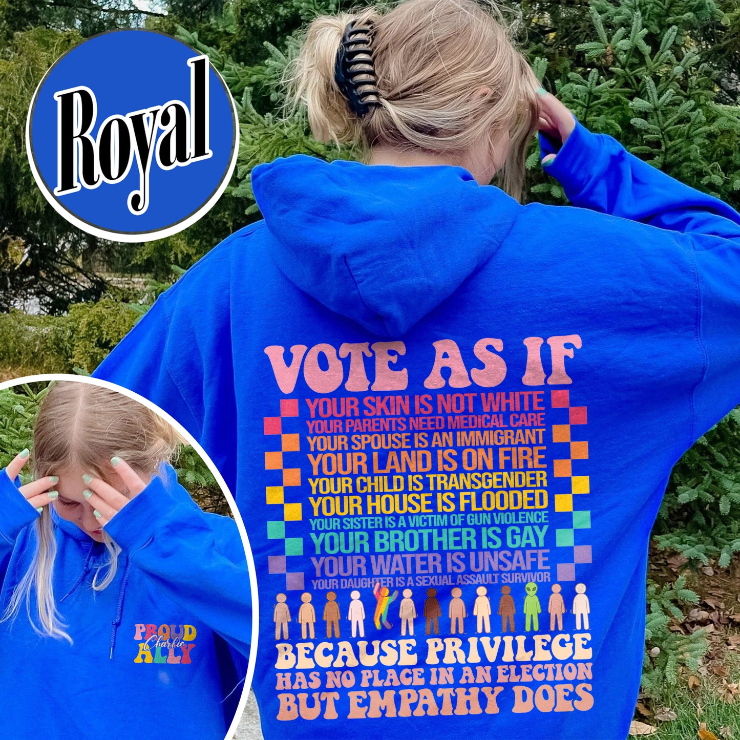 Vote As if Hoodie, Pride 2024 Hoodie, LGBTQ Mother Hoodie, Vote Hoodie, LGBTQ Hoodie, Pride Month, Human Rights, Custom Proud Ally