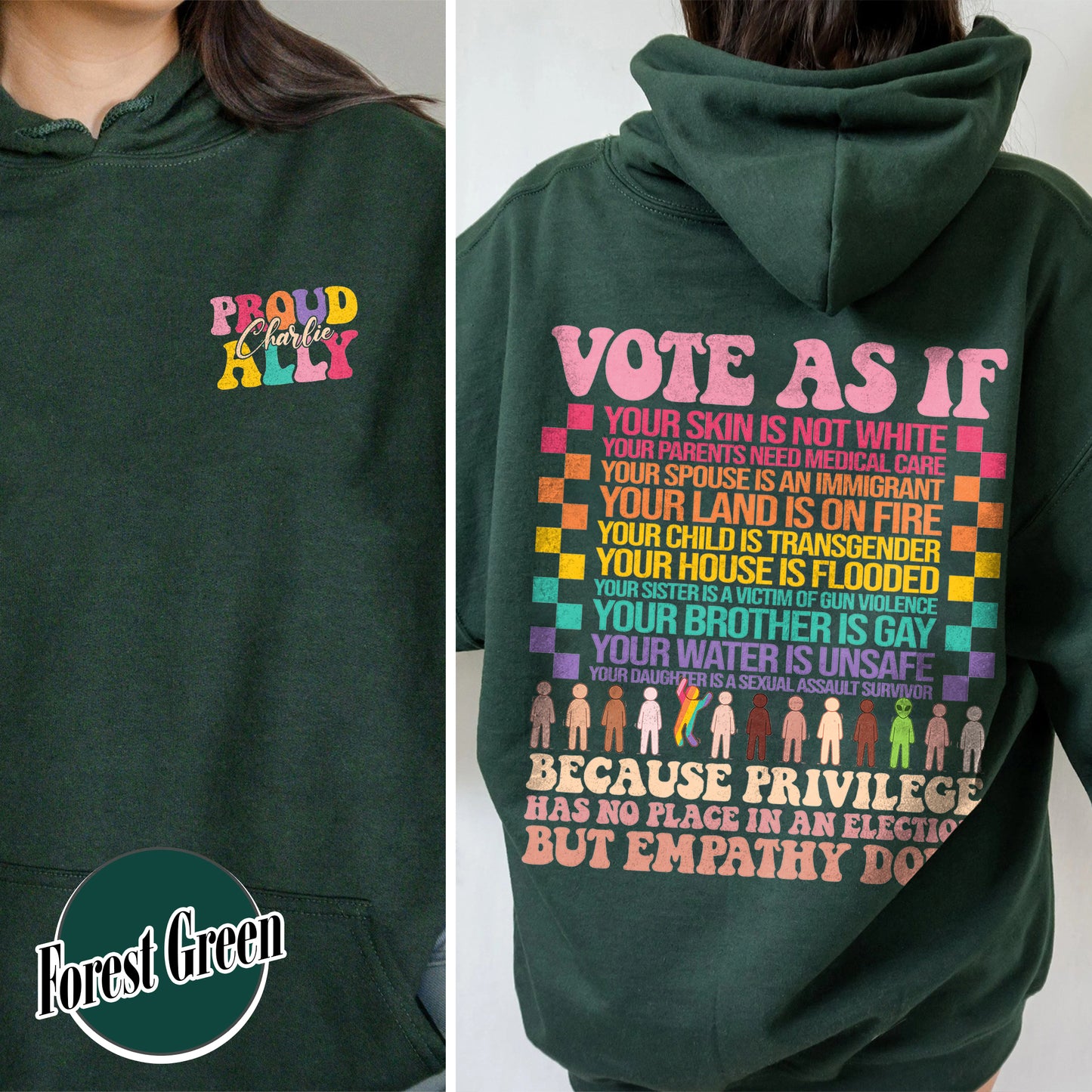 Vote As if Hoodie, Pride 2024 Hoodie, LGBTQ Mother Hoodie, Vote Hoodie, LGBTQ Hoodie, Pride Month, Human Rights, Custom Proud Ally