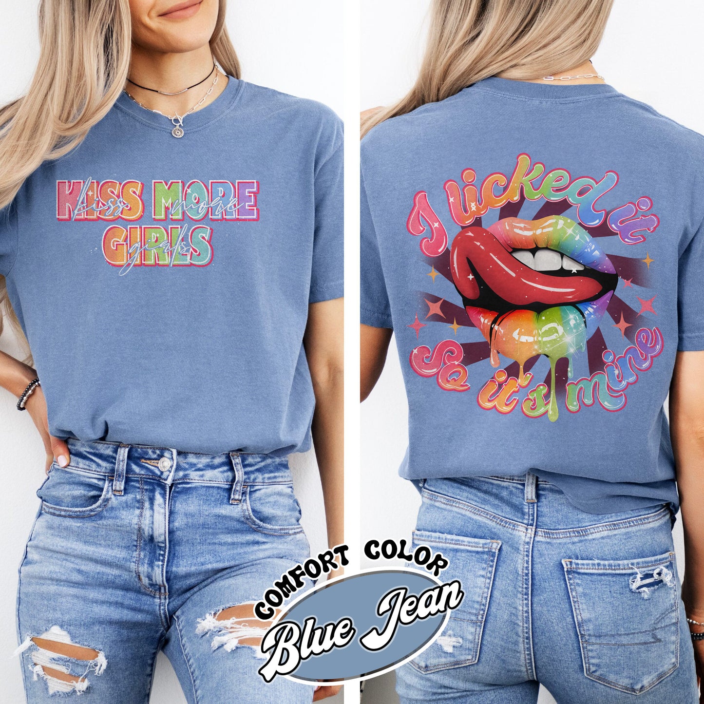 Kiss More Girls Comfort Color Shirt, Lesbian Shirt, Gift for My Girl Friend Lesbian, Lesbian Gifts for Sister, I Liked It So It’s Mine, Funny Lesbian T Shirts