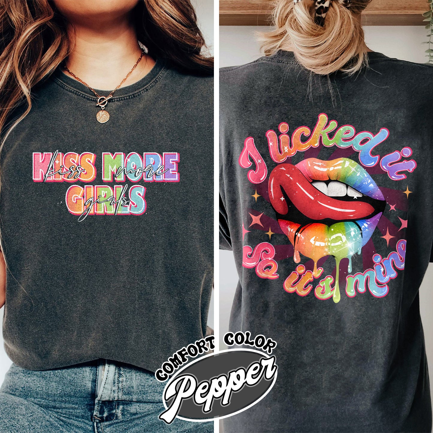 Kiss More Girls Comfort Color Shirt, Lesbian Shirt, Gift for My Girl Friend Lesbian, Lesbian Gifts for Sister, I Liked It So It’s Mine, Funny Lesbian T Shirts