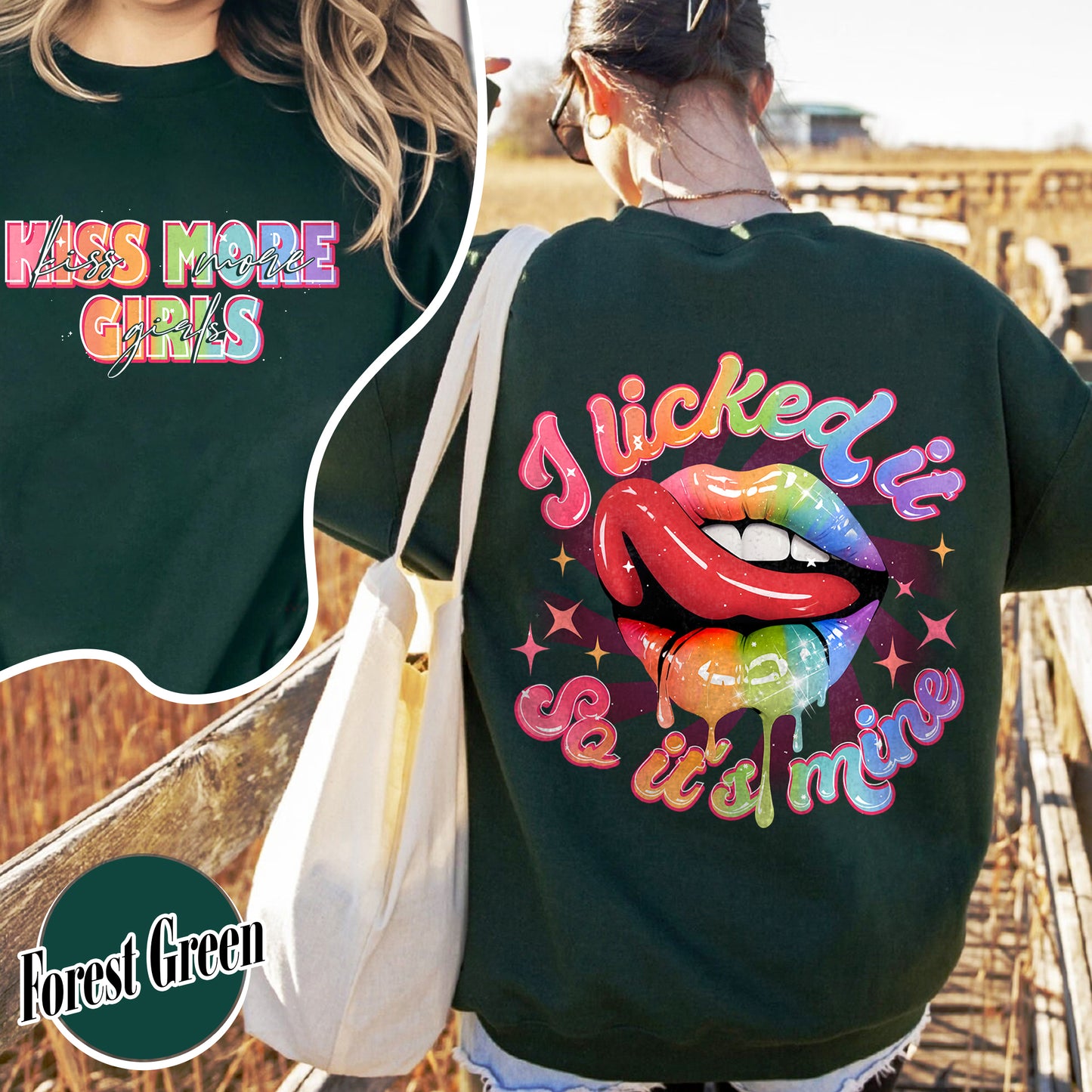 Kiss More Girls, Lesbian Sweatshirt, Gift for My Girl Friend Lesbian, Lesbian Gifts for Sister, I Liked It So It’s Mine, Funny Lesbian Sweatshirt