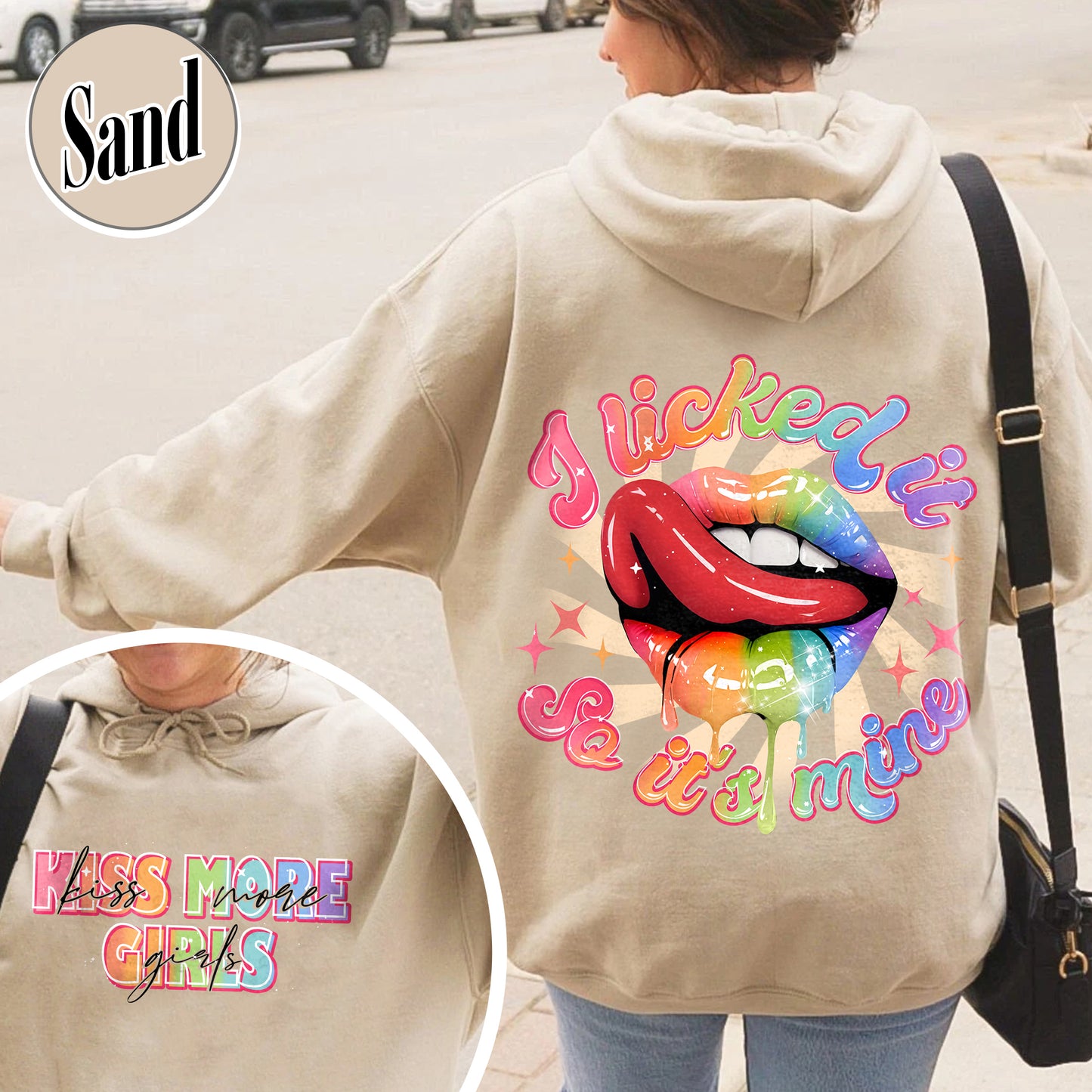 Kiss More Girls, Lesbian Hoodie, Gift for My Girl Friend Lesbian, Lesbian Gifts for Sister, I Liked It So It’s Mine, Funny Lesbian Hoodie