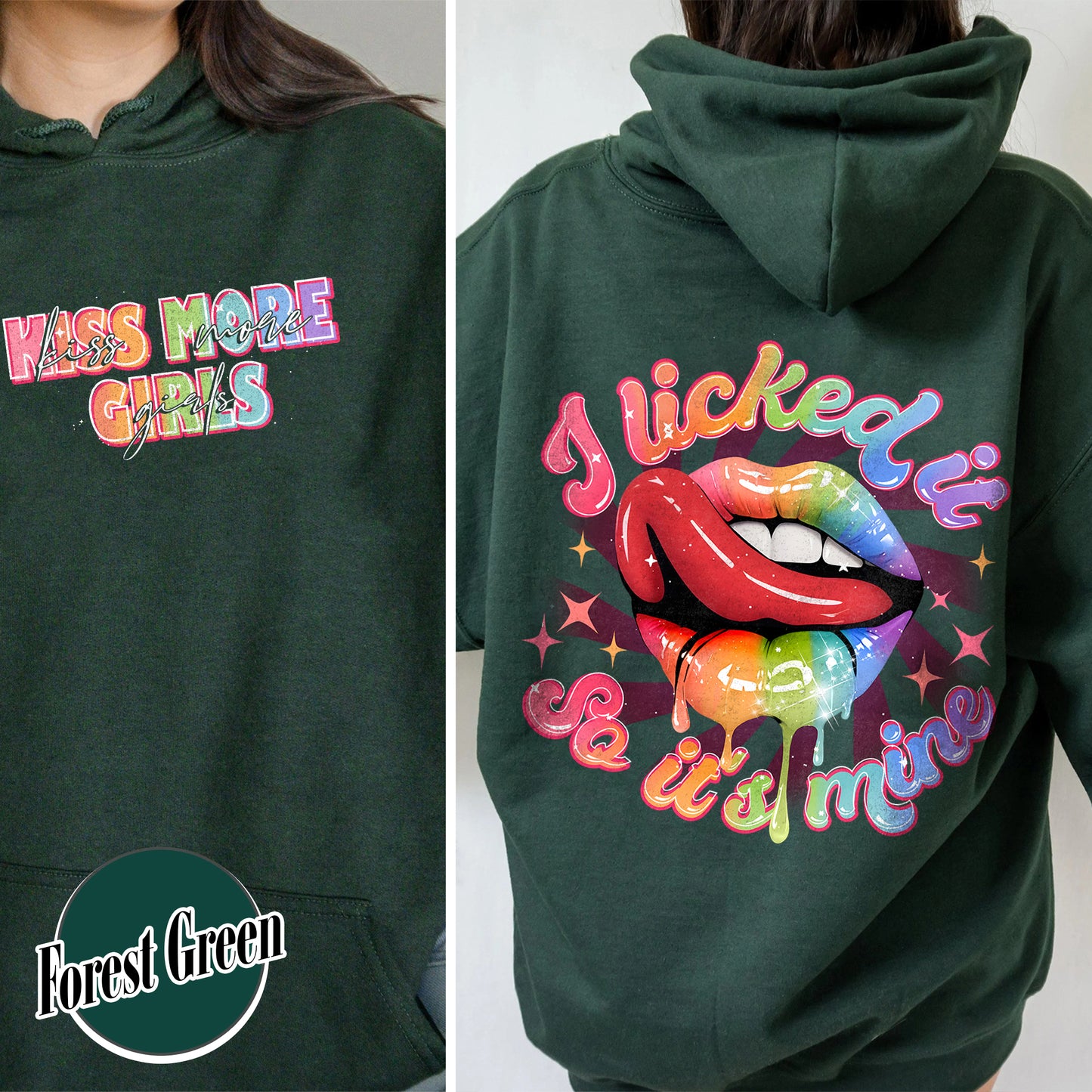 Kiss More Girls, Lesbian Hoodie, Gift for My Girl Friend Lesbian, Lesbian Gifts for Sister, I Liked It So It’s Mine, Funny Lesbian Hoodie