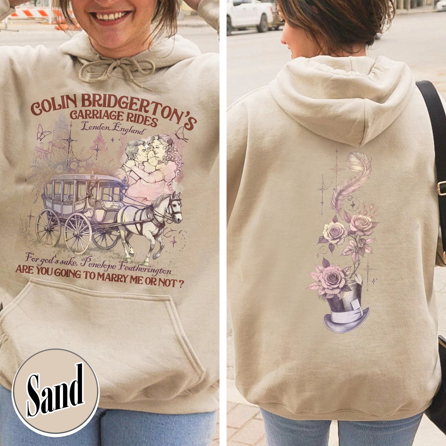 Lady Whistledown Colin and Penelope, Lady Whistledown Hoodie, Book Hoodie for Her, Book Lover Gift, Wallflower Social Club Penelope and Colin