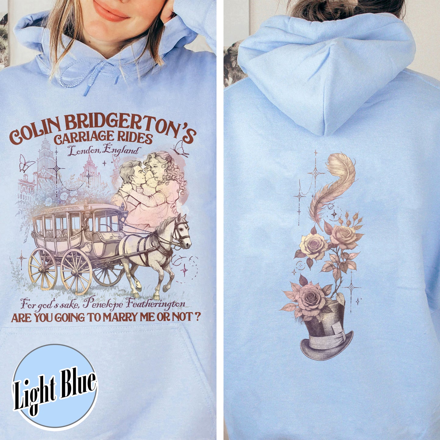 Lady Whistledown Colin and Penelope, Lady Whistledown Hoodie, Book Hoodie for Her, Book Lover Gift, Wallflower Social Club Penelope and Colin