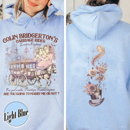 Lady Whistledown Colin and Penelope, Lady Whistledown Hoodie, Book Hoodie for Her, Book Lover Gift, Wallflower Social Club Penelope and Colin