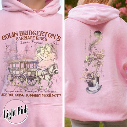 Lady Whistledown Colin and Penelope, Lady Whistledown Hoodie, Book Hoodie for Her, Book Lover Gift, Wallflower Social Club Penelope and Colin