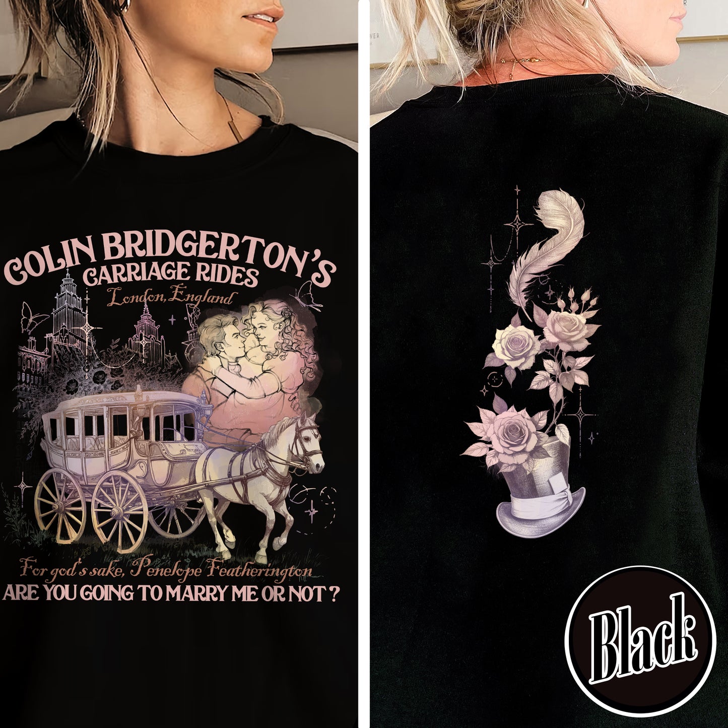 Lady Whistledown Colin and Penelope, Lady Whistledown Sweatshirt, Book Sweatshirt for Her, Book Lover Gift, Wallflower Social Club Penelope and Colin