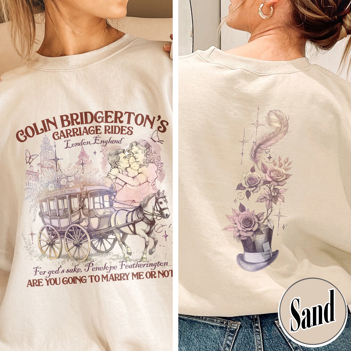 Lady Whistledown Colin and Penelope, Lady Whistledown Sweatshirt, Book Sweatshirt for Her, Book Lover Gift, Wallflower Social Club Penelope and Colin