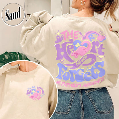 Alzheimer Saying Sweatshirt, Alzheimers and Brain Awareness, Alzheimer Awareness Elephant, Alzheimers Awareness Gift, I Will Remember for You Sweatshirt