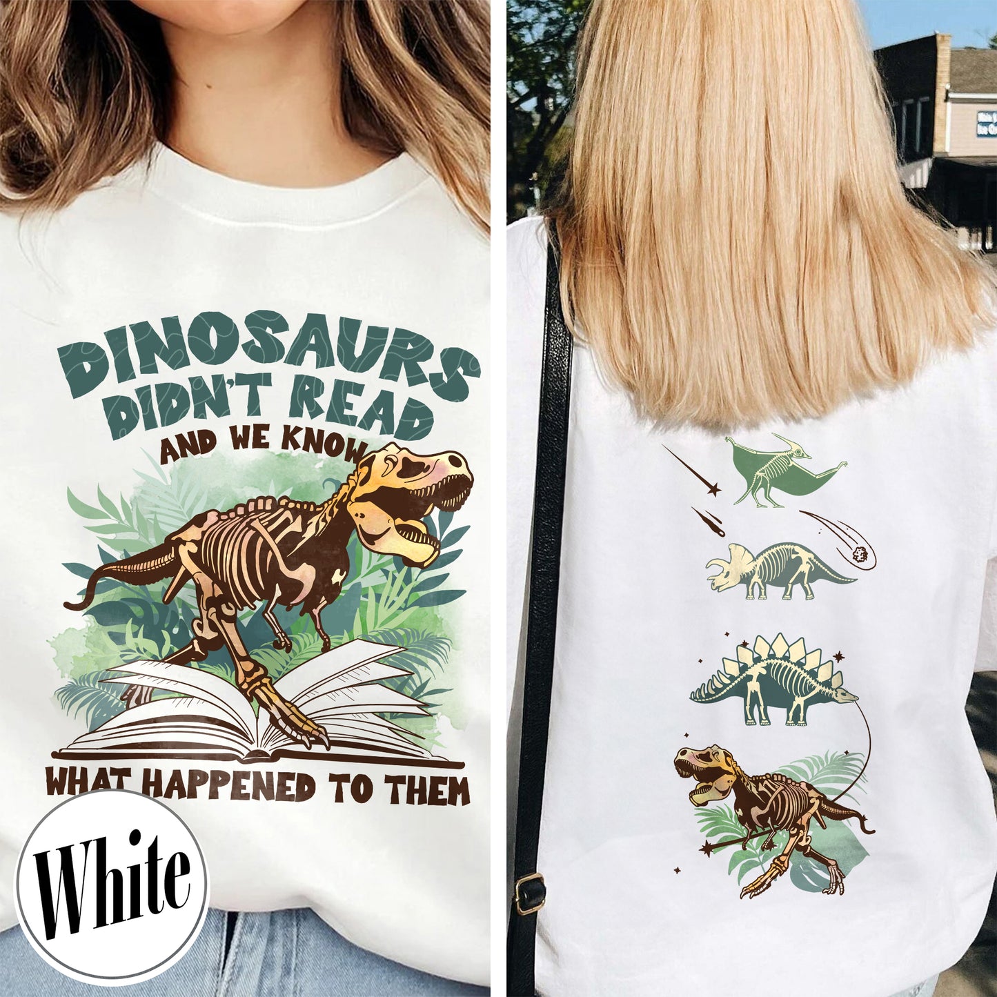 Dinosaurs Didn’t Read And We Know What Happen to Them Sweatshirt, Dinosaurs Sweatshirt, Dino Sweatshirt, Funny Reading, Dino-Four, Reading Gifts