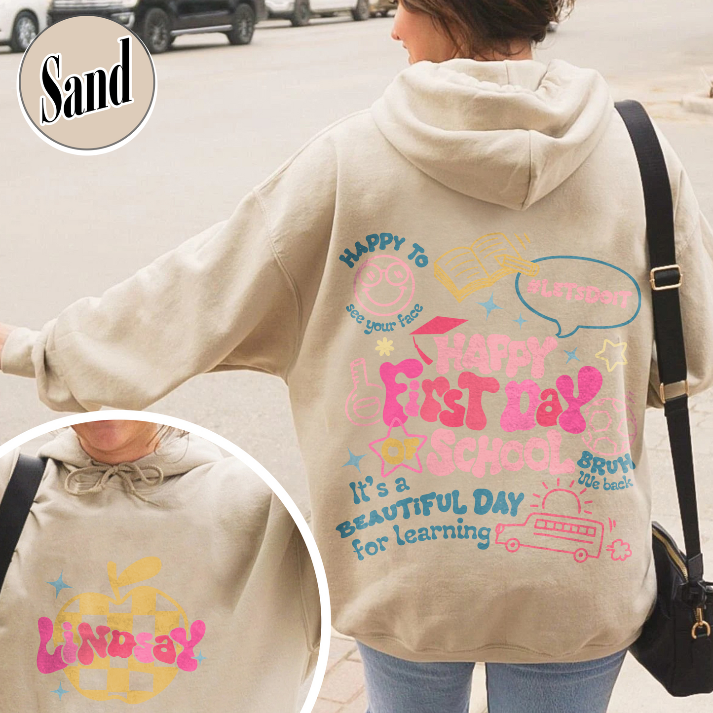 Happy First Day Of School Teacher Hoodie, Back To School Shirt For Teachers, Bruh We Back Teachers Hoodie, Custom Teacher Hoodie