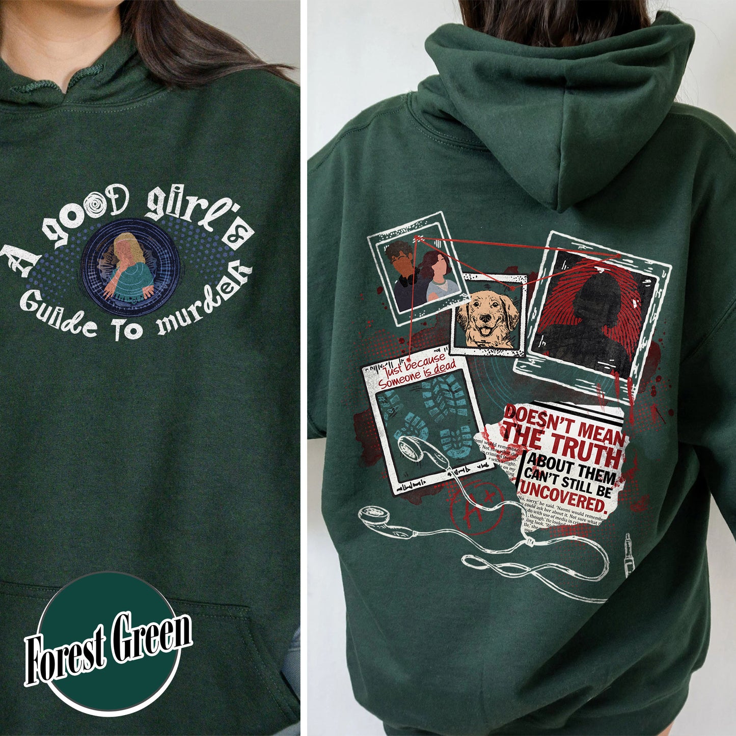 A Good Girl’s Guide To Murder Hoodie, Detective Hoodie, Book Lover Hoodie, Bookish Era Clothing, Gift for Reader, Bookish Charms, AGGGTM Series