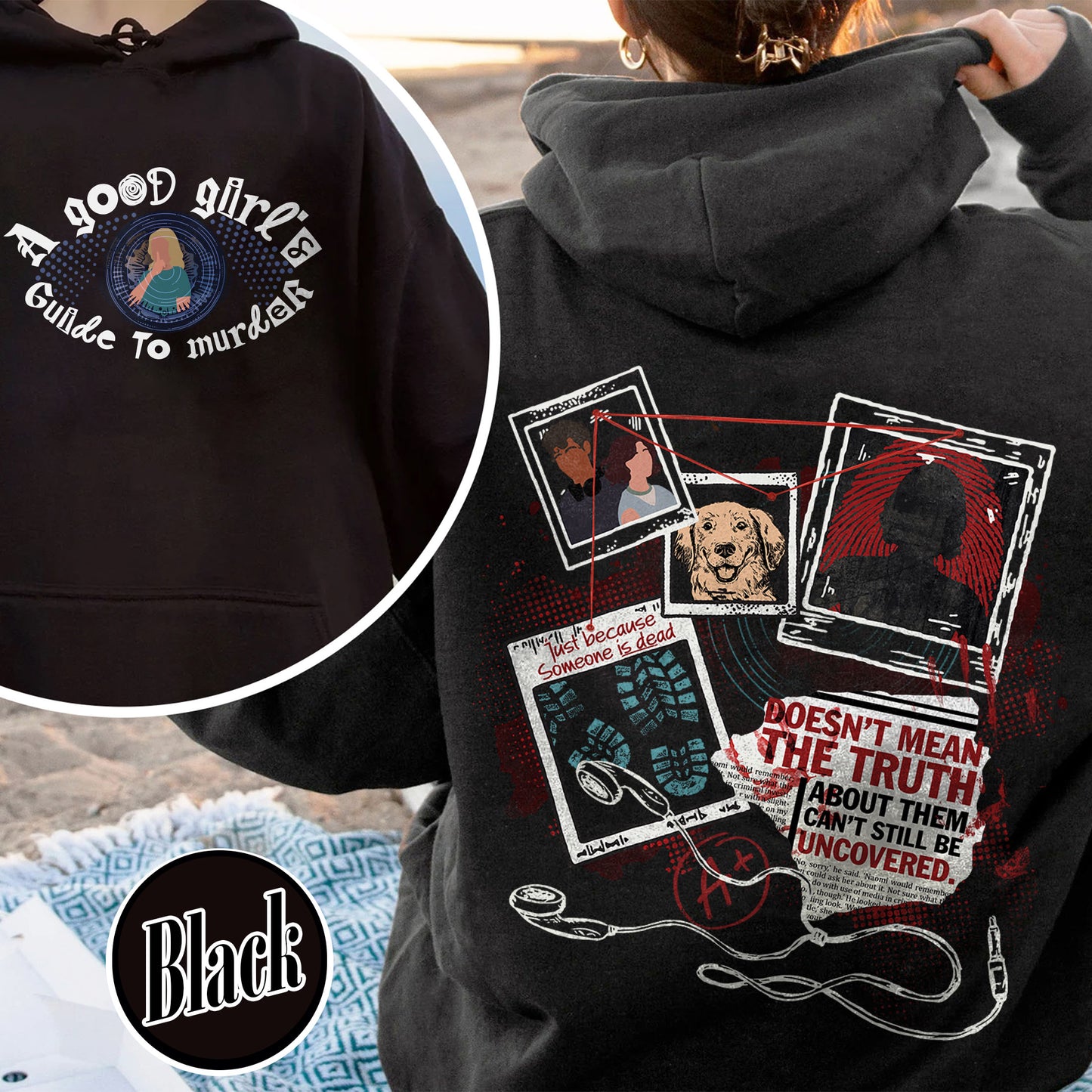 A Good Girl’s Guide To Murder Hoodie, Detective Hoodie, Book Lover Hoodie, Bookish Era Clothing, Gift for Reader, Bookish Charms, AGGGTM Series