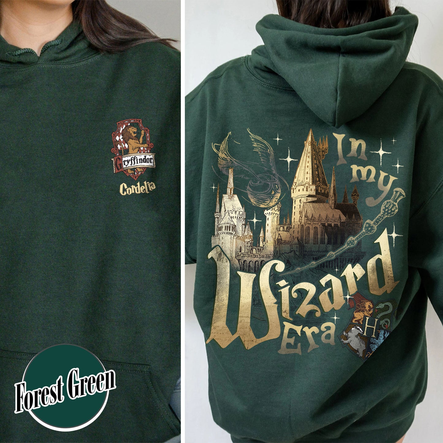 Harry Potter Hoodie, Custom Wizard Houses Hoodie, Wizard School House Hoodie, Fantasy Wizard Hoodie