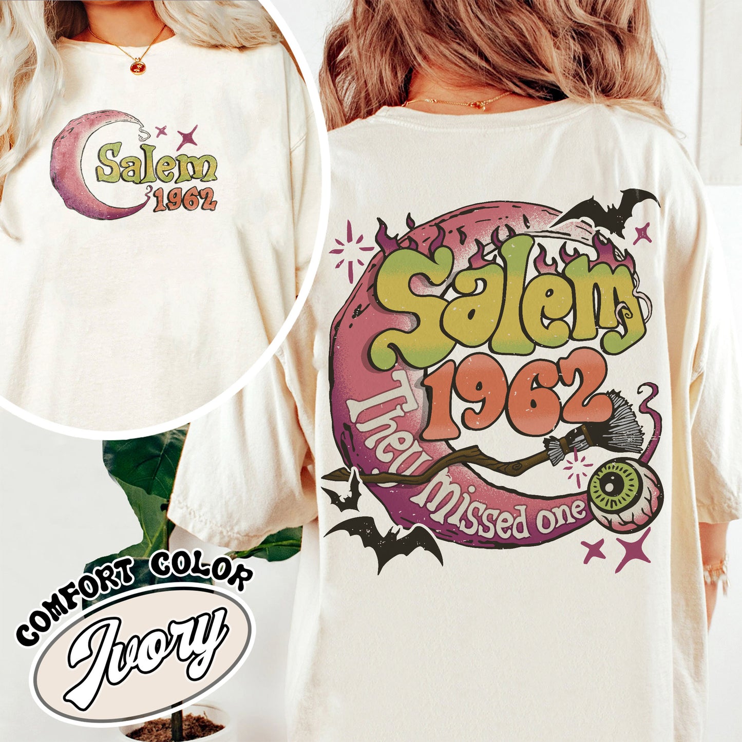 Salem 1692 Comfort Colors Shirt, Retro Style Halloween Tee, Salem Witches Shirt, Spooky Shirt For Her, Witch Shirt, Halloween Party Shirt