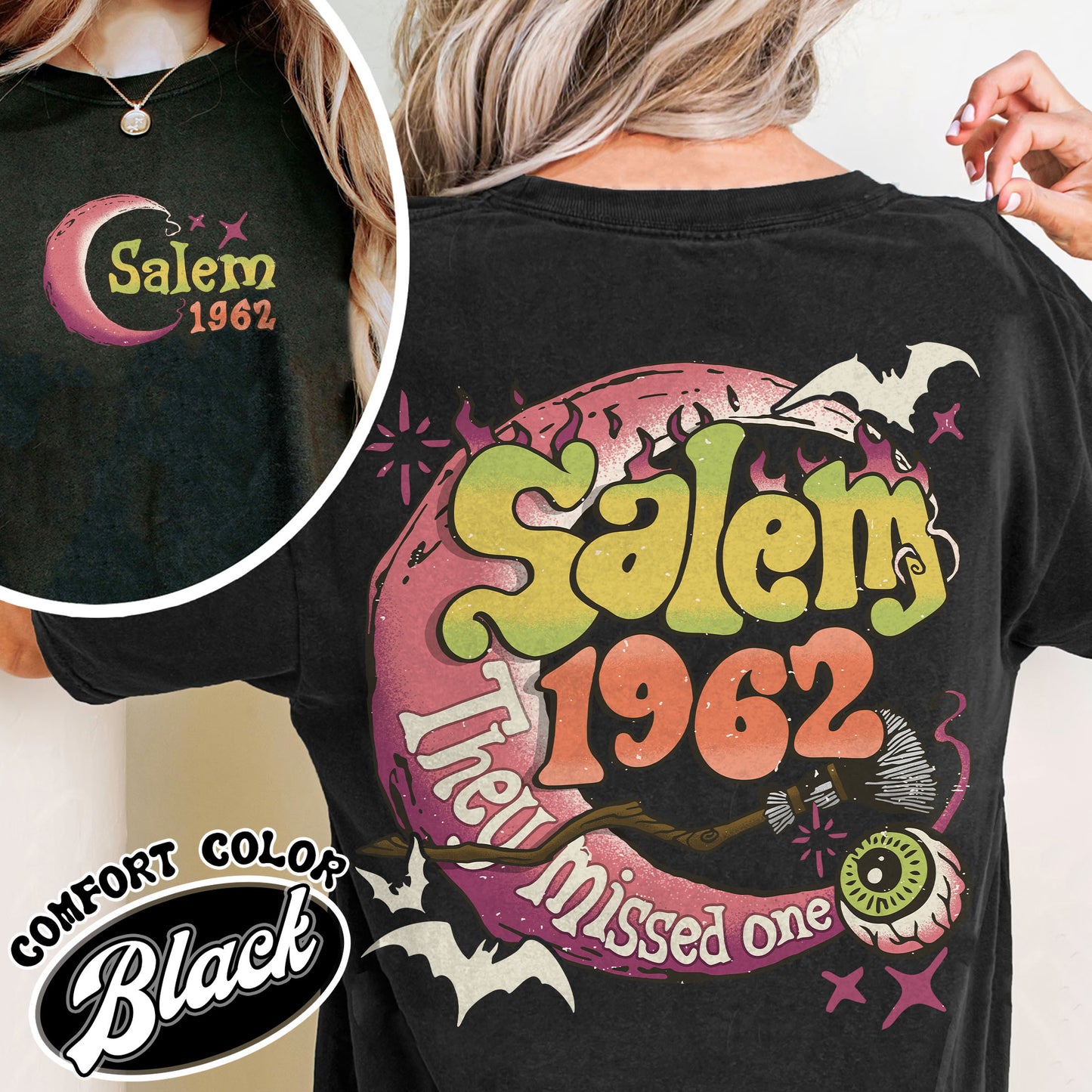 Salem 1692 Comfort Colors Shirt, Retro Style Halloween Tee, Salem Witches Shirt, Spooky Shirt For Her, Witch Shirt, Halloween Party Shirt