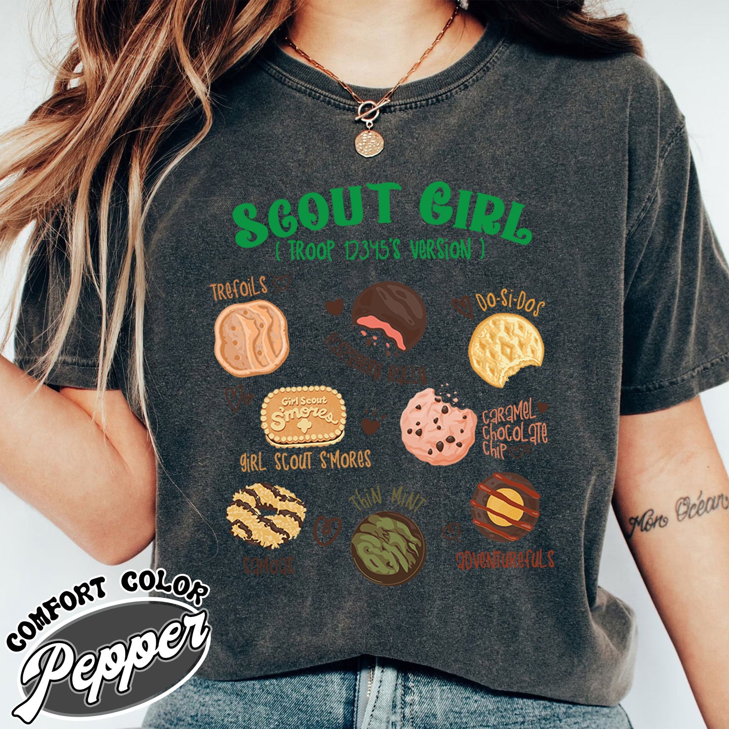 Scout Girl Comfort Color Shirt, Scout Troop Tshirt, Custom Scout Troop Shirt, Personalized Scout Tee, Girl Scout Cookie Shirt, Cookie Mom Girl Scout