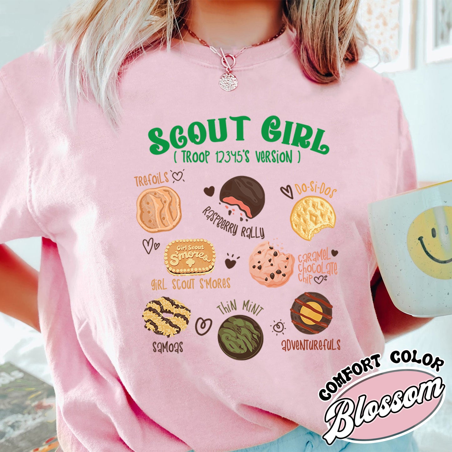 Scout Girl Comfort Color Shirt, Scout Troop Tshirt, Custom Scout Troop Shirt, Personalized Scout Tee, Girl Scout Cookie Shirt, Cookie Mom Girl Scout