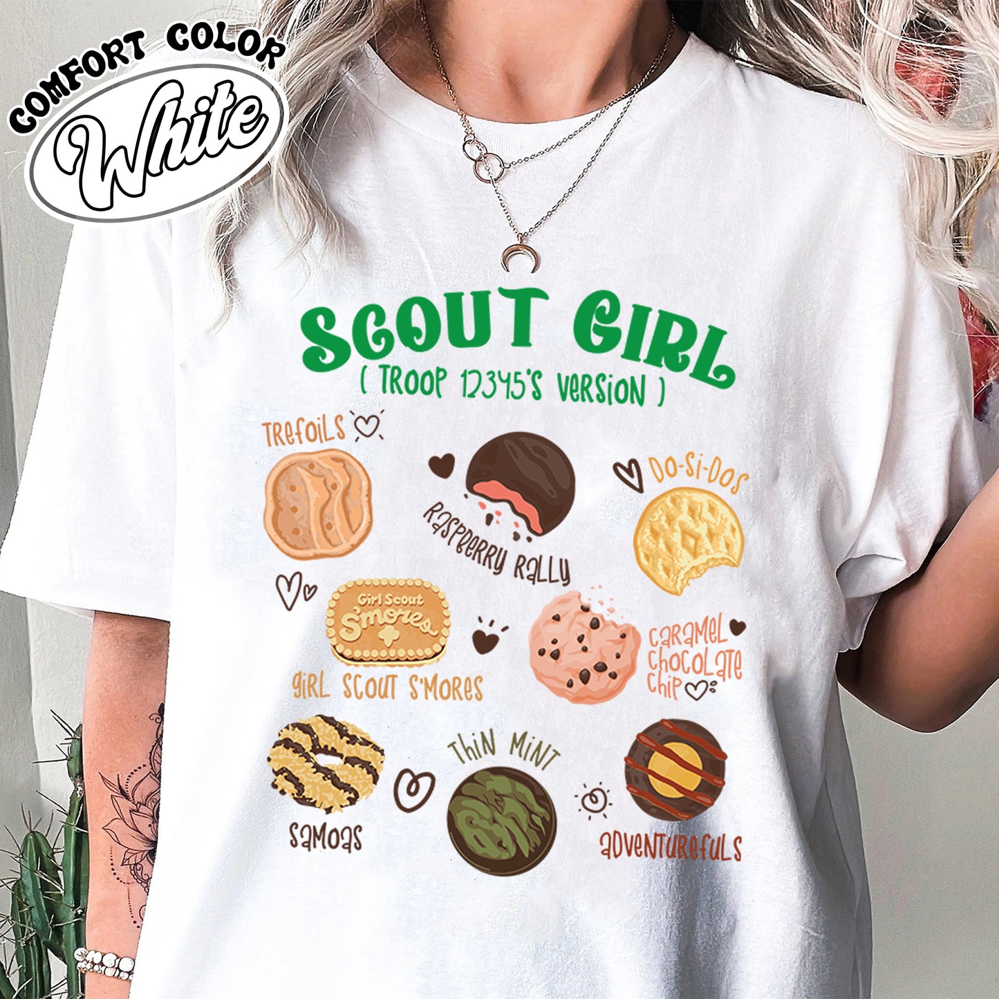 Scout Girl Comfort Color Shirt, Scout Troop Tshirt, Custom Scout Troop Shirt, Personalized Scout Tee, Girl Scout Cookie Shirt, Cookie Mom Girl Scout