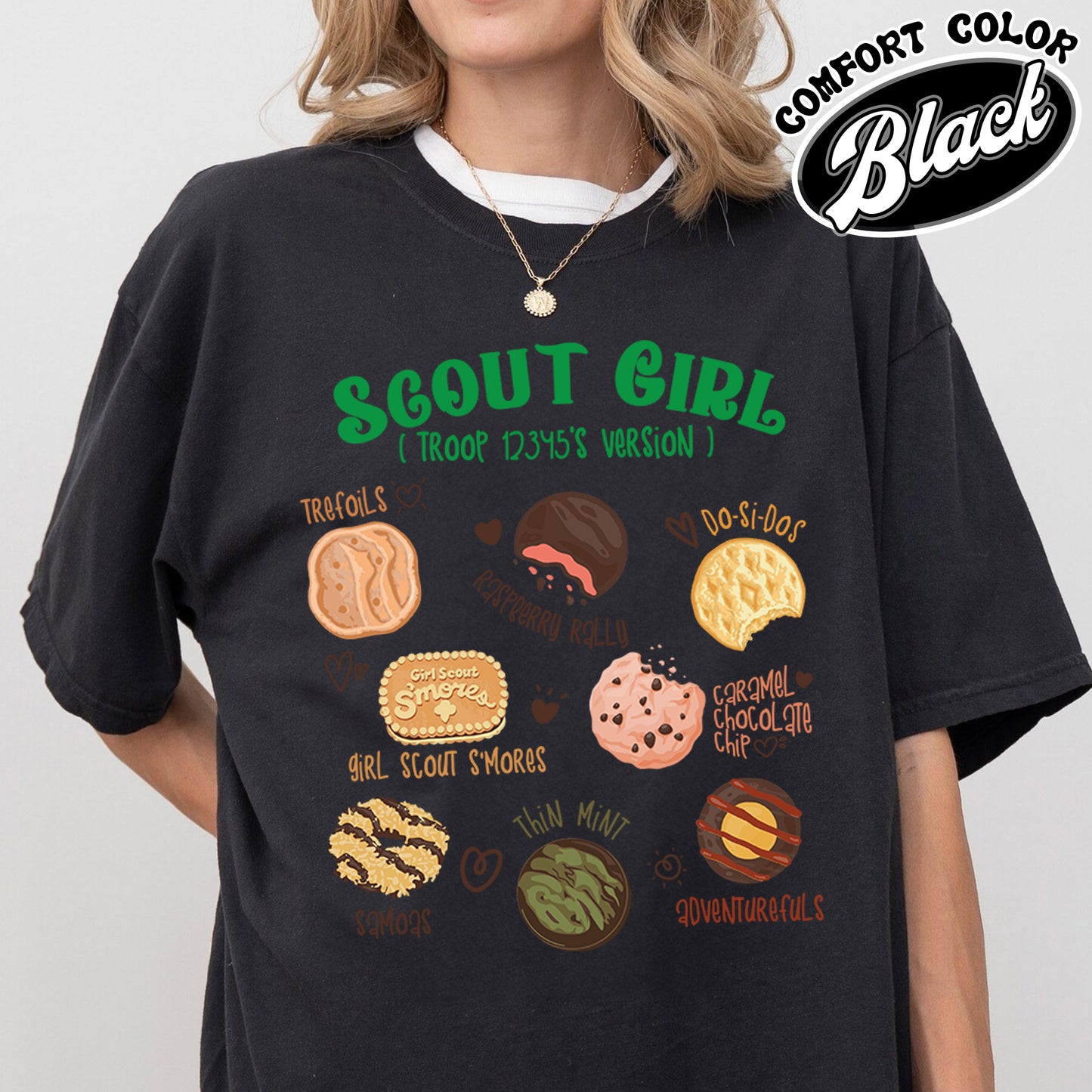 Scout Girl Comfort Color Shirt, Scout Troop Tshirt, Custom Scout Troop Shirt, Personalized Scout Tee, Girl Scout Cookie Shirt, Cookie Mom Girl Scout