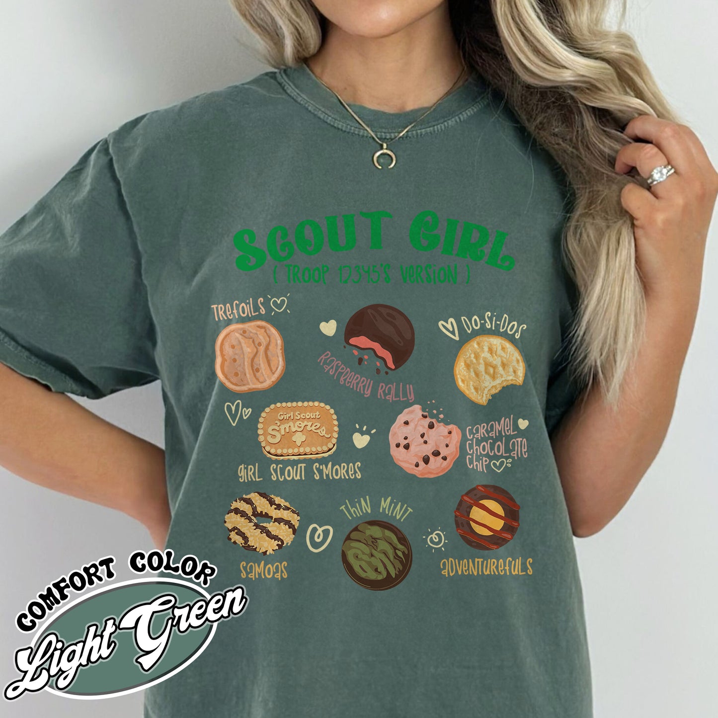 Scout Girl Comfort Color Shirt, Scout Troop Tshirt, Custom Scout Troop Shirt, Personalized Scout Tee, Girl Scout Cookie Shirt, Cookie Mom Girl Scout