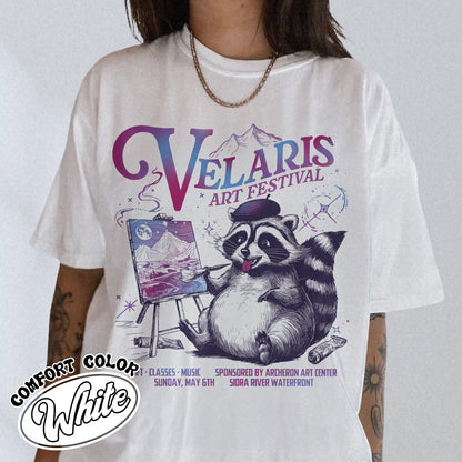 Velaris Art Festival Shirt,Velaris Acotar Shirt,Night Court,Feyre Archeron,Nesta,Rhysand,Raccoon Drawing Shirt,Bookish Shirt,Velaris Shirt