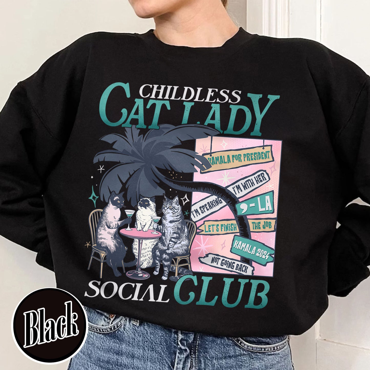 Election Sweatshirt, Childless Cat Lady Sweatshirt, Social Democrat Sweatshirt, Vote Blue Sweatshirt
