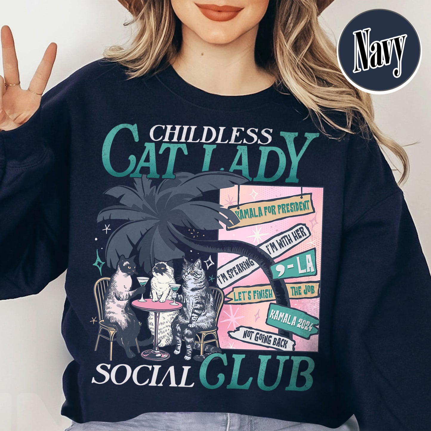 Election Sweatshirt, Childless Cat Lady Sweatshirt, Social Democrat Sweatshirt, Vote Blue Sweatshirt