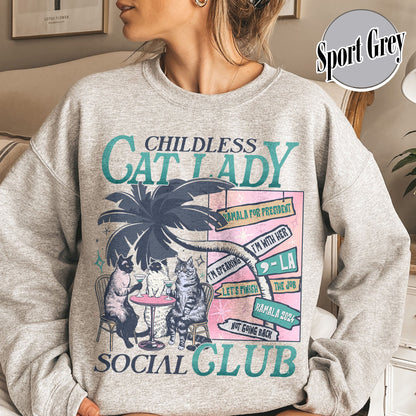 Election Sweatshirt, Childless Cat Lady Sweatshirt, Social Democrat Sweatshirt, Vote Blue Sweatshirt