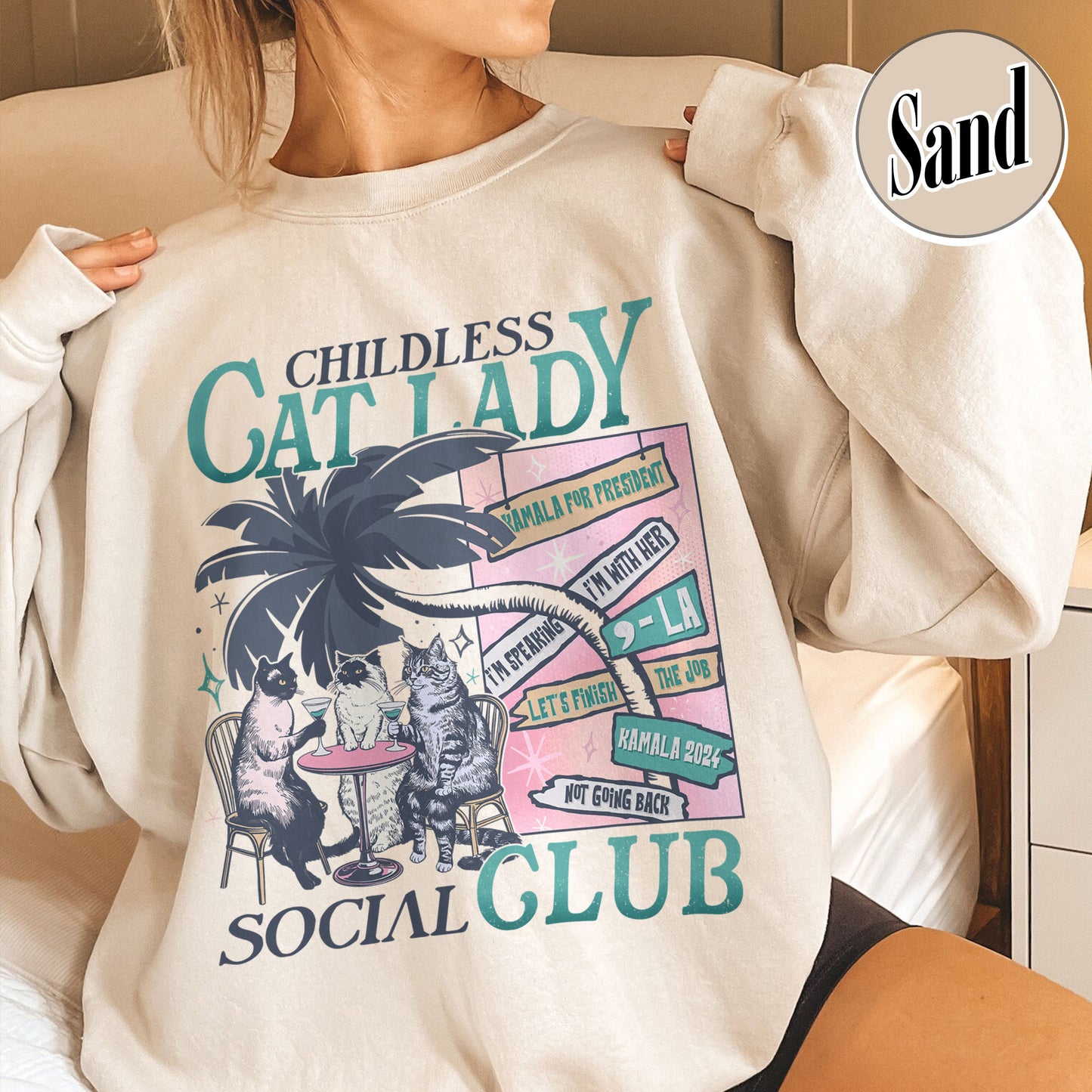 Election Sweatshirt, Childless Cat Lady Sweatshirt, Social Democrat Sweatshirt, Vote Blue Sweatshirt