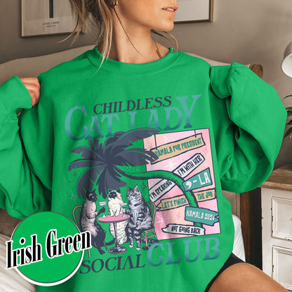 Election Sweatshirt, Childless Cat Lady Sweatshirt, Social Democrat Sweatshirt, Vote Blue Sweatshirt