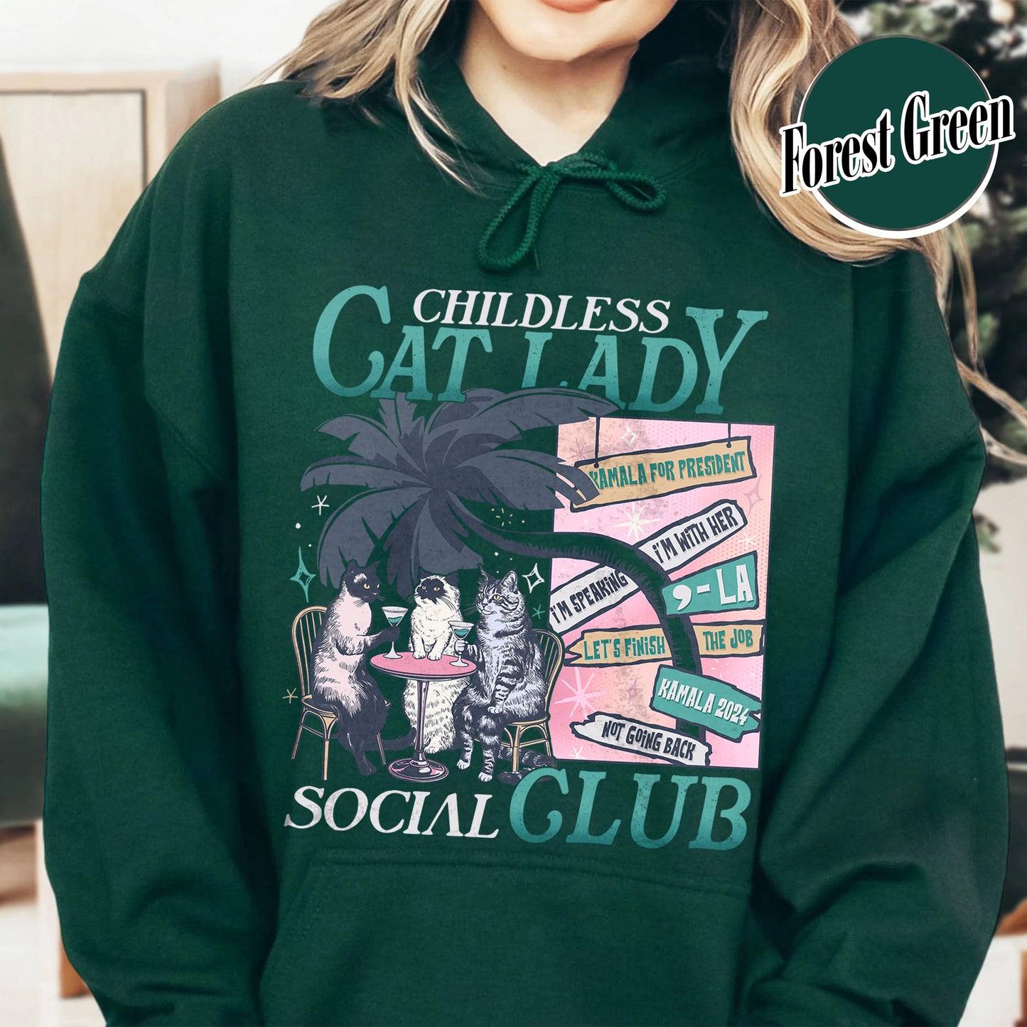 Election Hoodie, Childless Cat Lady Hoodie, Social Democrat Hoodie, Vote Blue Hoodie