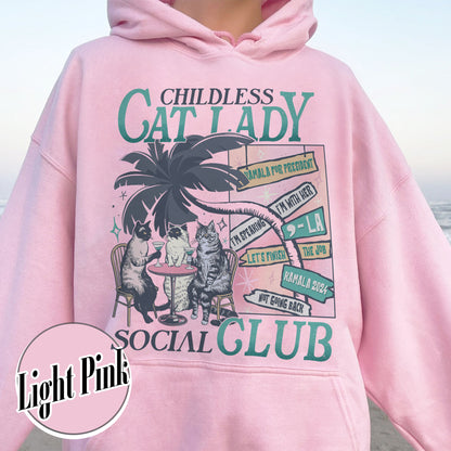 Election Hoodie, Childless Cat Lady Hoodie, Social Democrat Hoodie, Vote Blue Hoodie