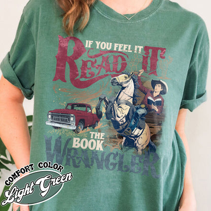 Bookish Comfort Color Shirt, Book Wrangler Shirt, Western Cowboy Shirt, Country Bookish Tee