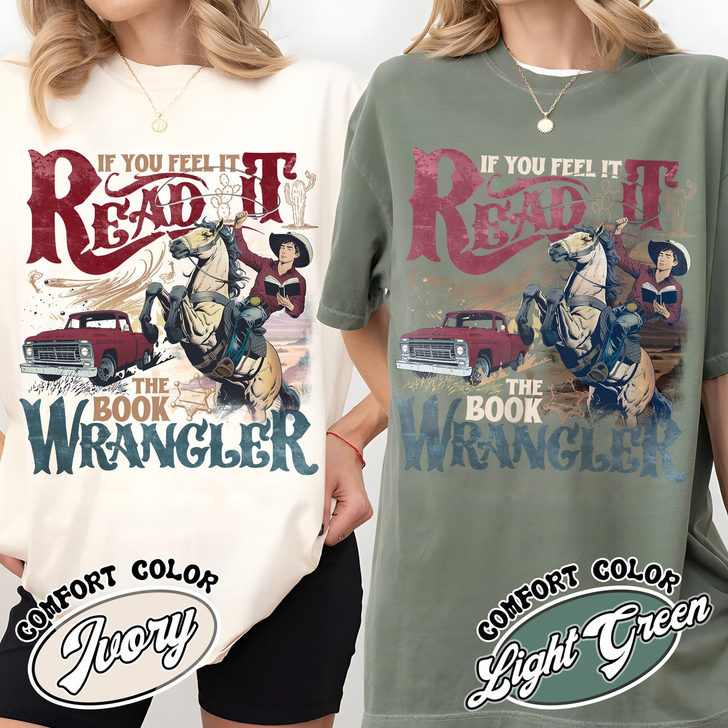 Bookish Comfort Color Shirt, Book Wrangler Shirt, Western Cowboy Shirt, Country Bookish Tee
