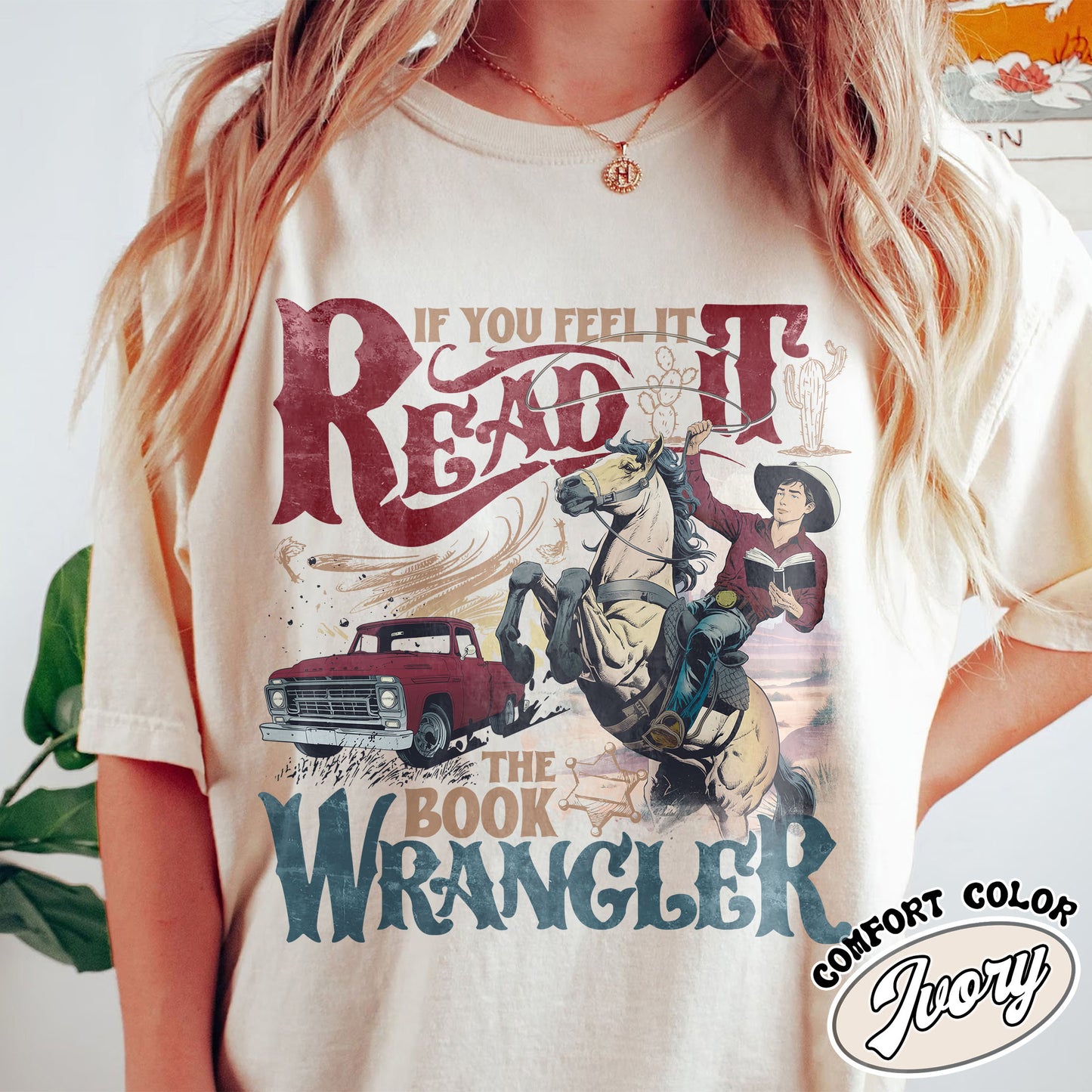 Bookish Comfort Color Shirt, Book Wrangler Shirt, Western Cowboy Shirt, Country Bookish Tee
