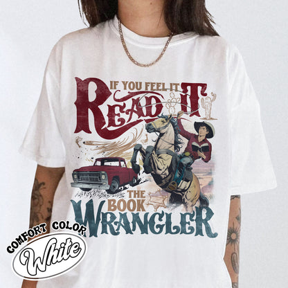 Bookish Comfort Color Shirt, Book Wrangler Shirt, Western Cowboy Shirt, Country Bookish Tee