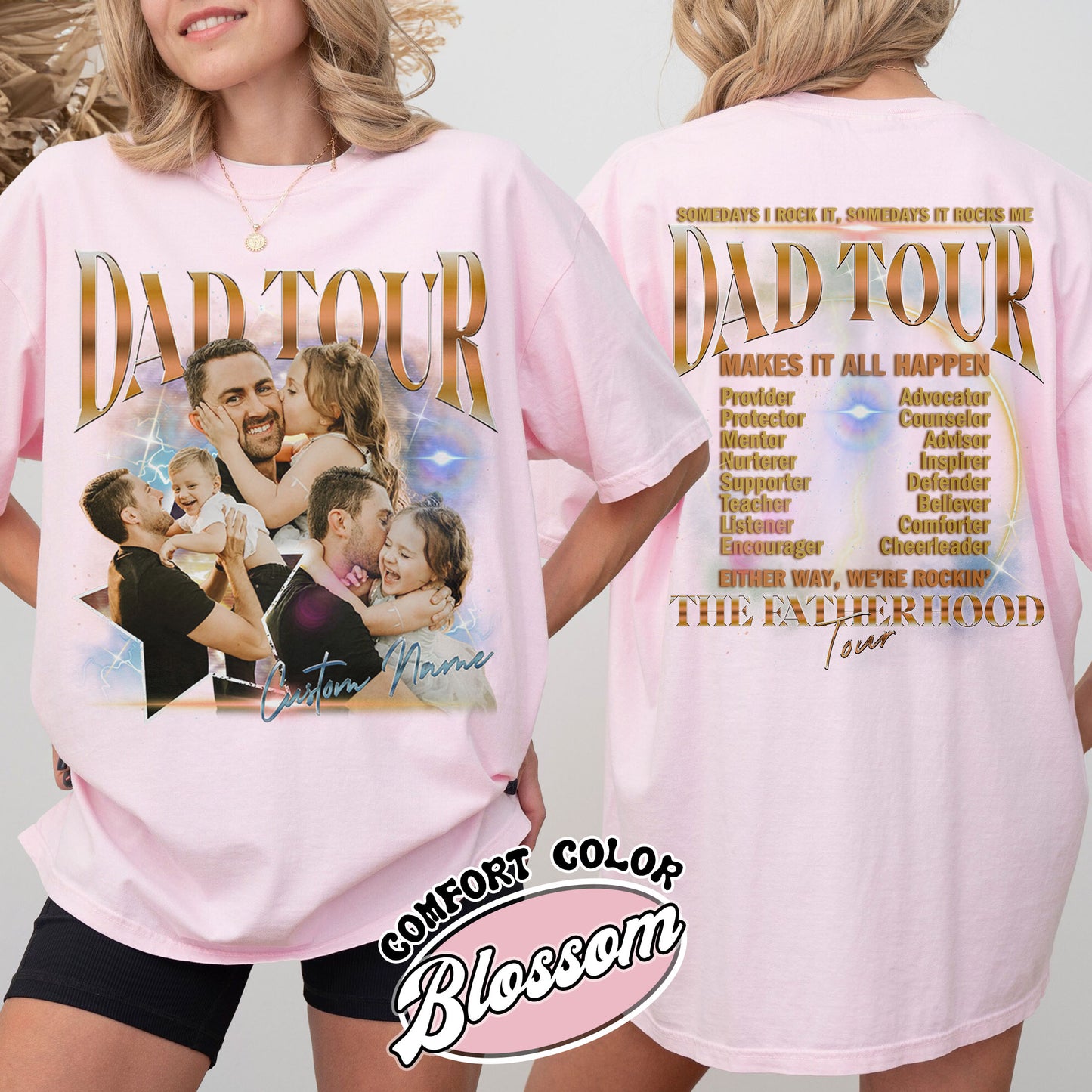 Custom Dad Tour Shirt Portrait From Photo, Personalized Dad Portrait Shirt, Custom Photo Shirt For Dad, Father's Day Gift 2024, Fatherhood Tour