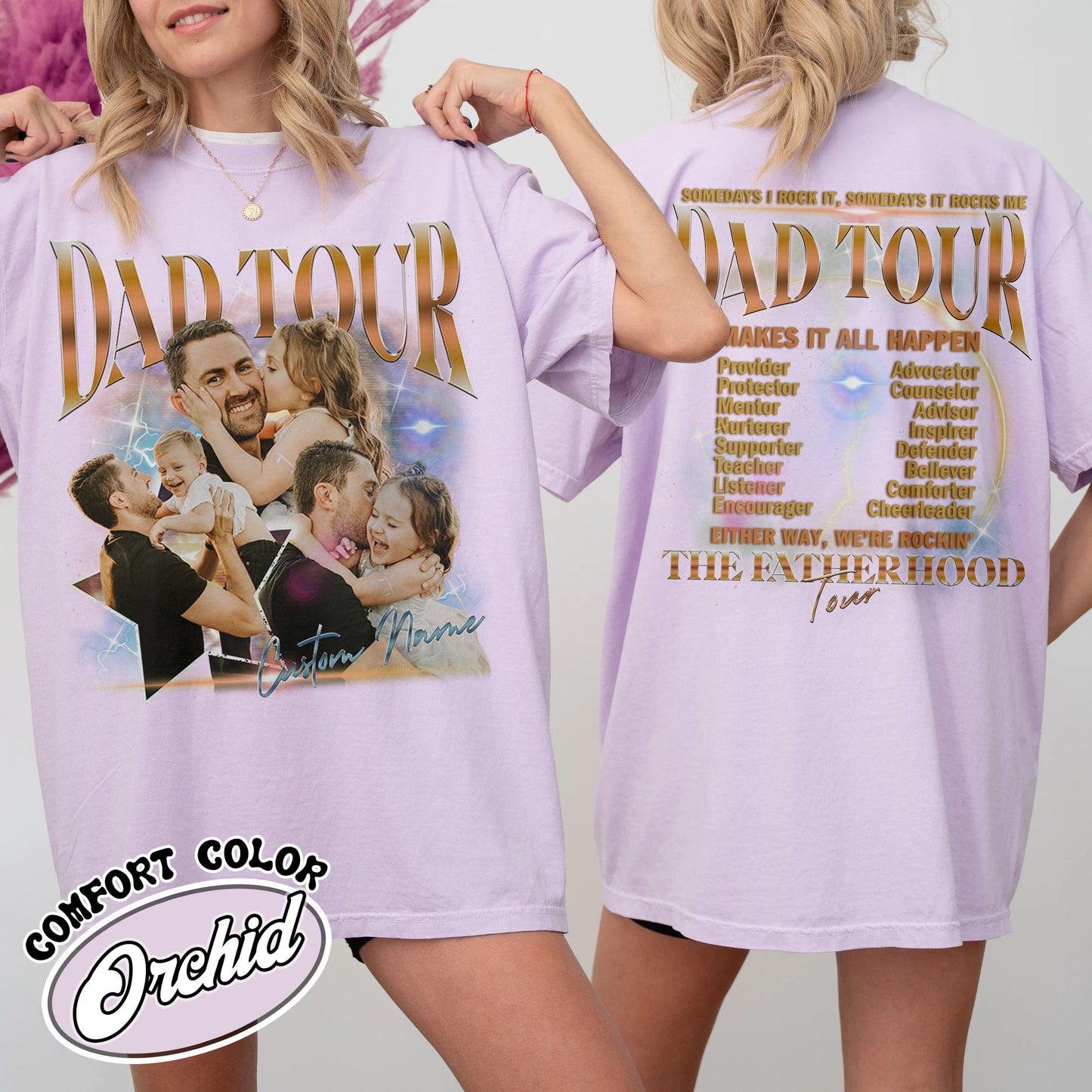 Custom Dad Tour Shirt Portrait From Photo, Personalized Dad Portrait Shirt, Custom Photo Shirt For Dad, Father's Day Gift 2024, Fatherhood Tour