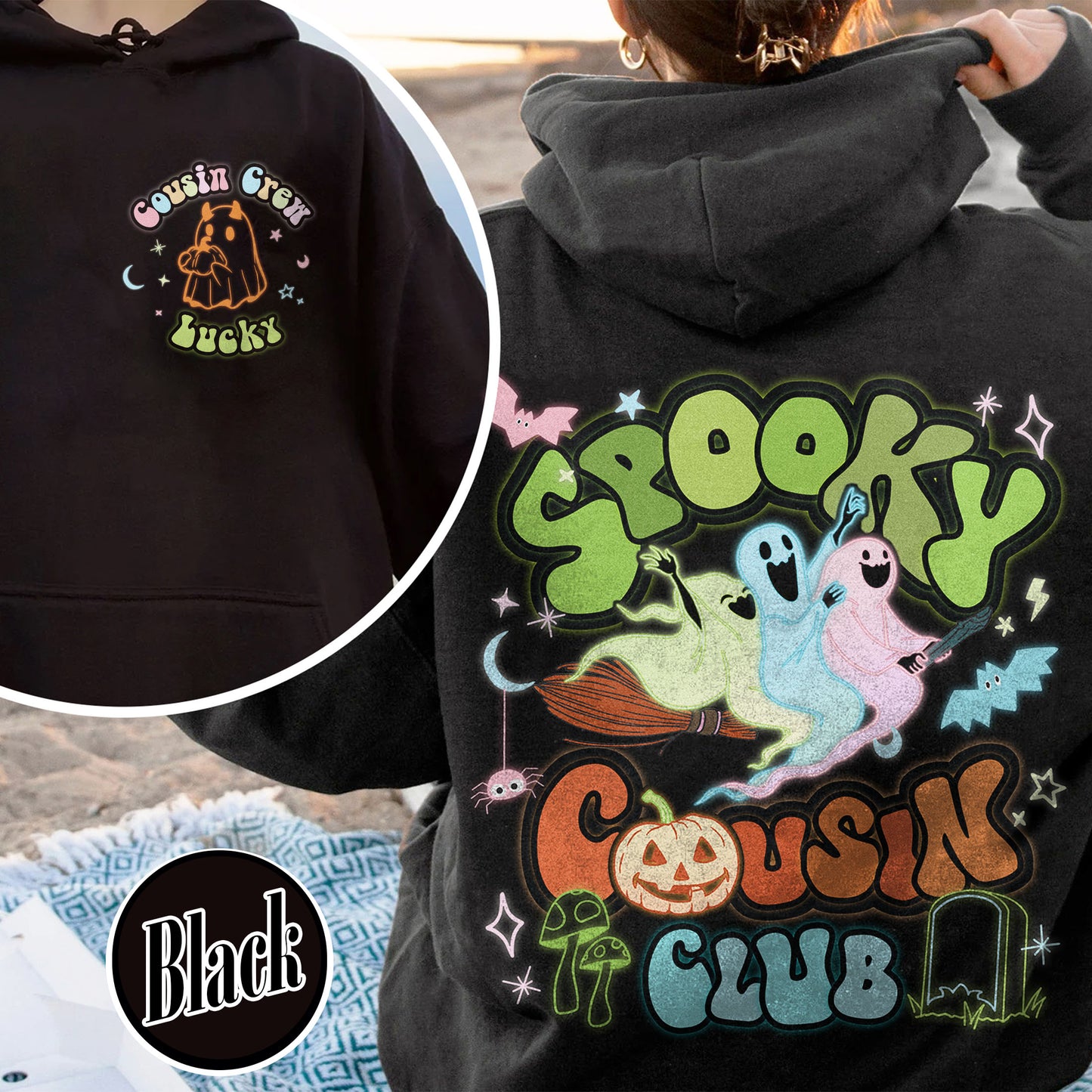 Custom Cousin Crew Hoodie, Spooky Cousin Club Hoodie, Custom Cousin Halloween Crew