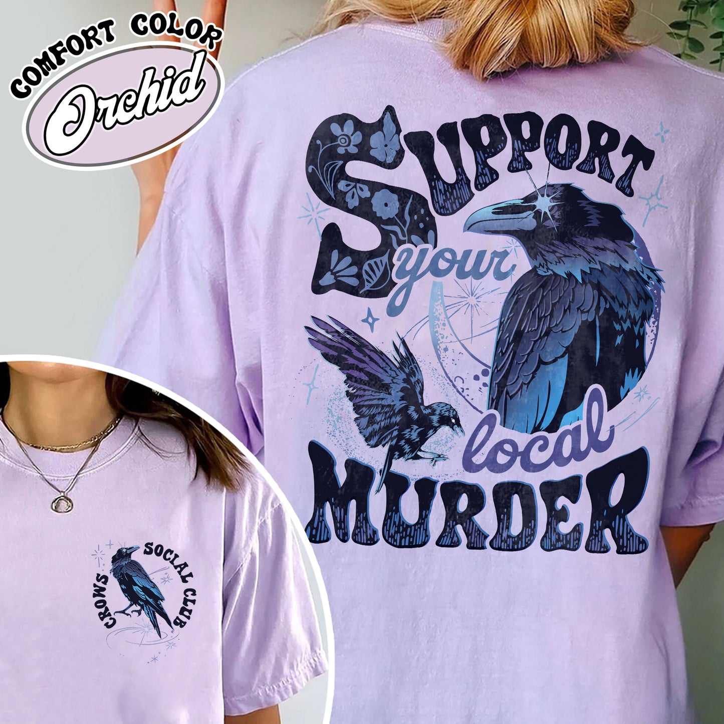 The Crow Comfort Colors Shirt, Crows Before Bros Shirt, Crow Tee Shirt, Crow Shirt Womens, Support Your Loca Murder, Bird Tshirt, Halloween Gift