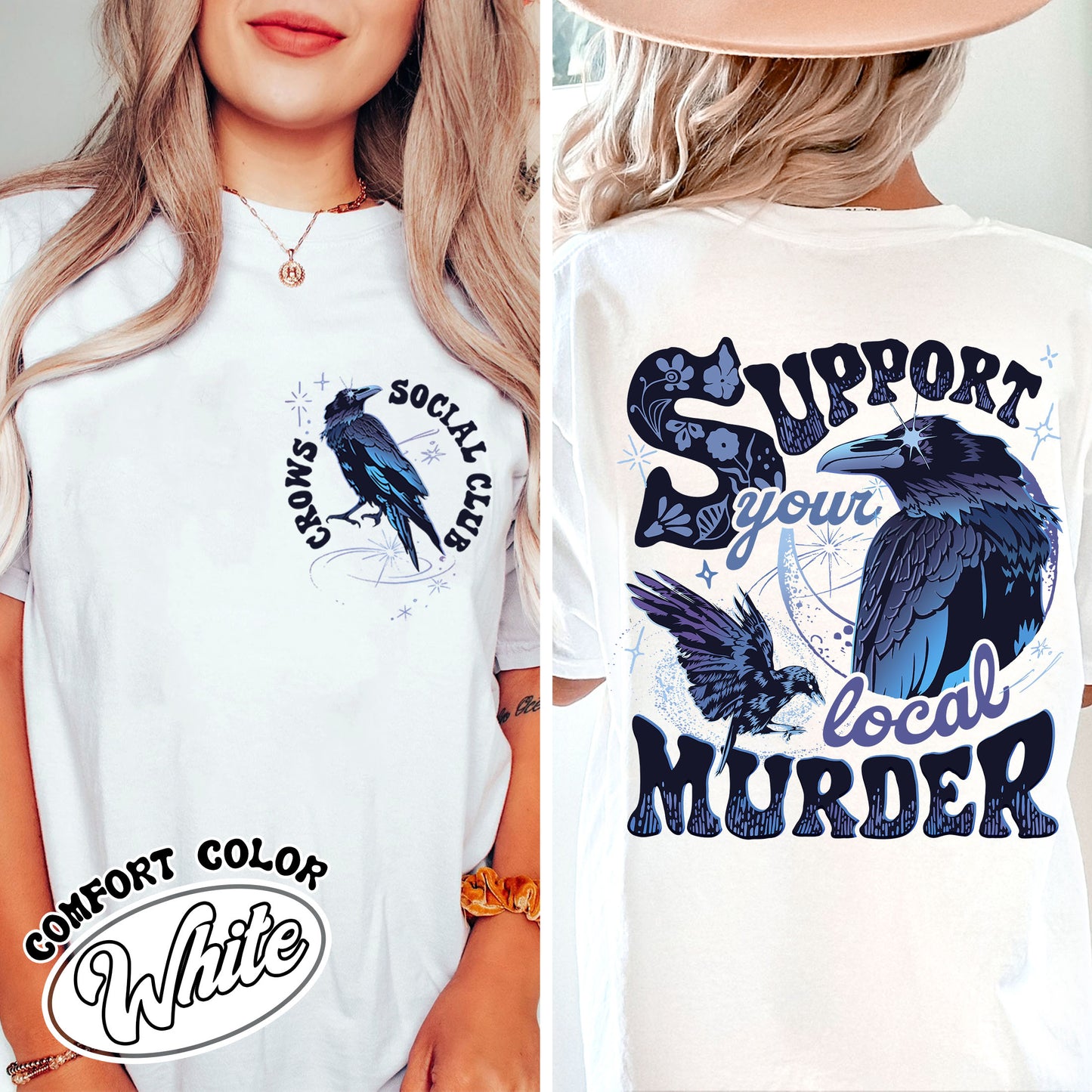 The Crow Comfort Colors Shirt, Crows Before Bros Shirt, Crow Tee Shirt, Crow Shirt Womens, Support Your Loca Murder, Bird Tshirt, Halloween Gift