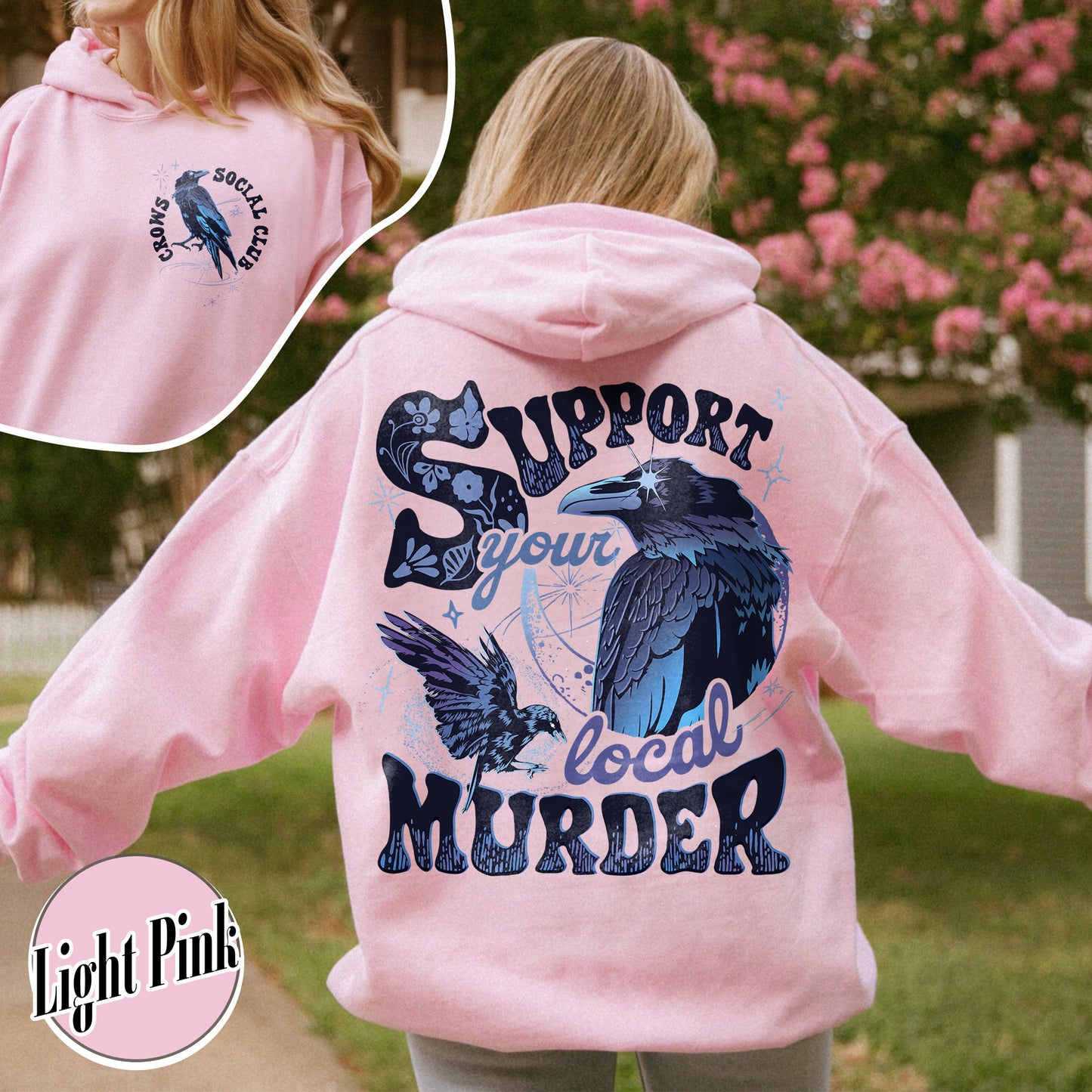 The Crow Hoodie, Support Your Local Murder Hoodie, Crows Before Bros Hoodie, Halloween Gift