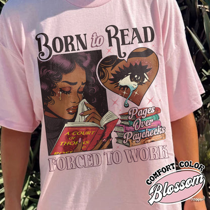 Born To Read Bookish Comfort Colors Shirt, Black Girl Reader Shirt, Bookish Gift for Her, Dark Romance, Smut Shirt Gift Booktok, Sjm Book Shirt