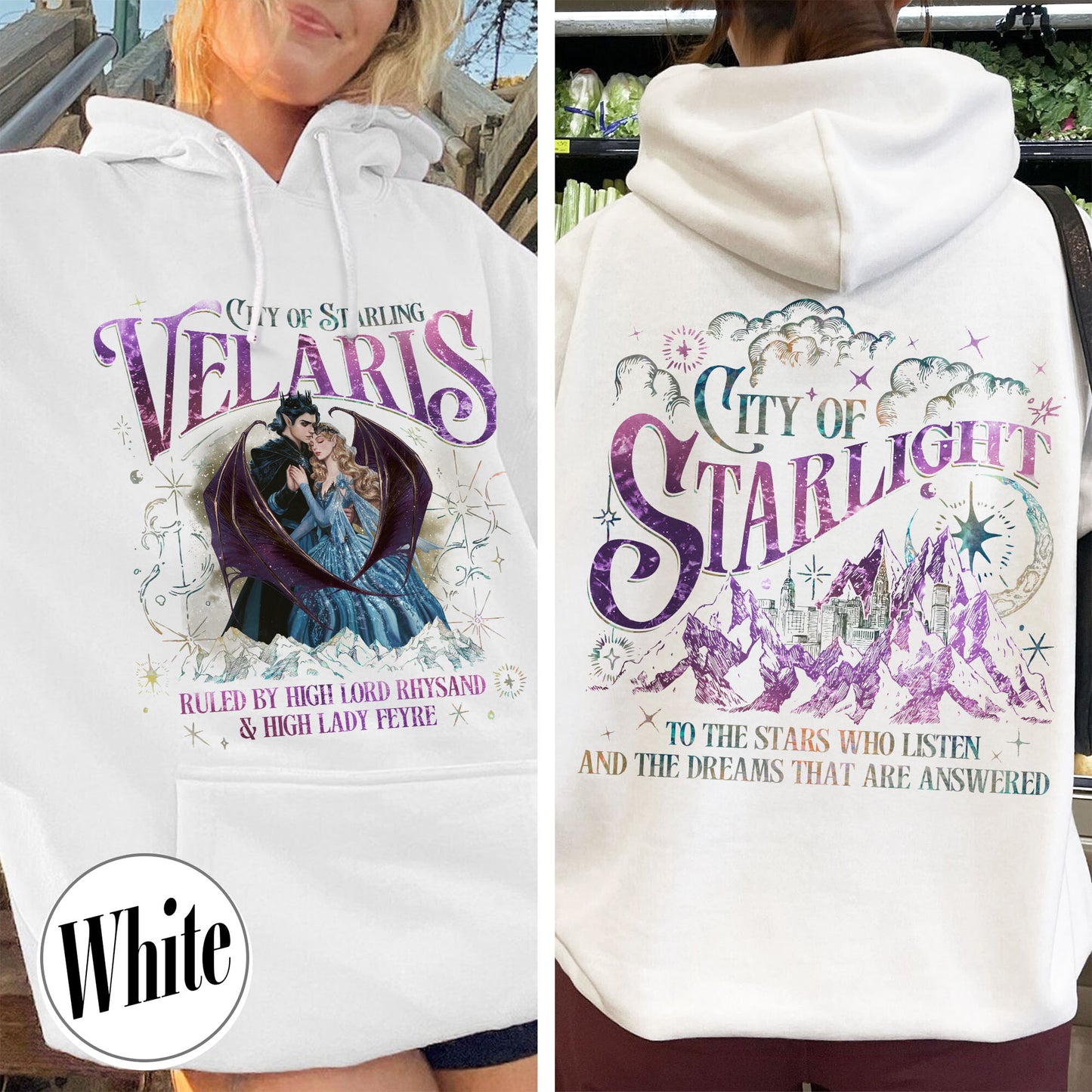 Velaris Acotar Hoodie, Velaris City of Starlight Hoodie, Feyre and Rhysand Hoodie