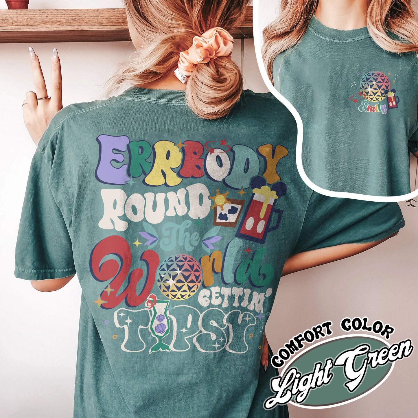 Custom Drinking Around the World Shirt, Errbody Round the World Gettin Tipsy Shirt, Epcot Drinking Shirt, Drink Around World Showcase EPCOT