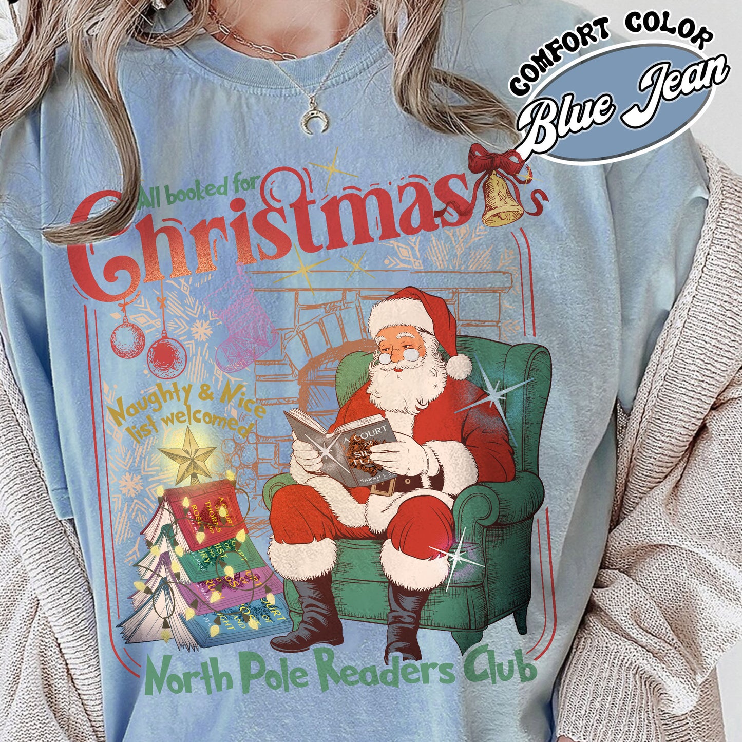 All Booked for Christmas Shirt, Comfort Colors Christmas Book Shirt, North Pole Book Club Shirt, Book Christmas Shirt, Christmas Book Club Shirt